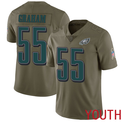 Youth Philadelphia Eagles #55 Brandon Graham Limited Olive 2017 Salute to Service Football NFL Jersey->youth nfl jersey->Youth Jersey